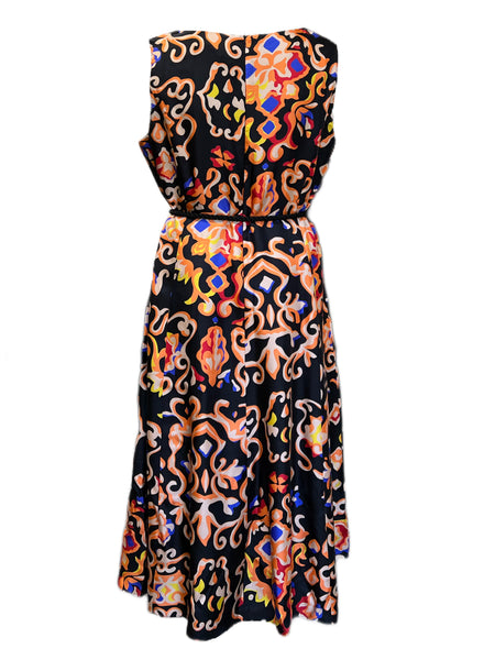 Marina Rinaldi Women's Nero Doralic Sleeveless Silk Maxi Dress NWT