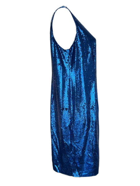 Marina Rinaldi Women's Blue Doratura Sequin Embellished Dress NWT