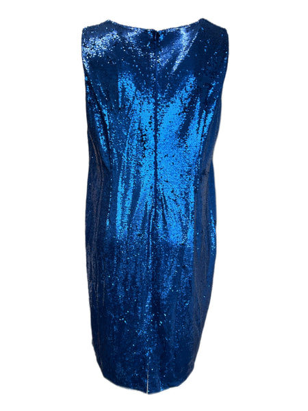 Marina Rinaldi Women's Blue Doratura Sequin Embellished Dress NWT
