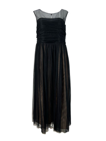 Marina Rinaldi Women's Black Dorico Sleeveless Mesh Maxi Dress NWT