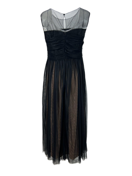 Marina Rinaldi Women's Black Dorico Sleeveless Mesh Maxi Dress NWT