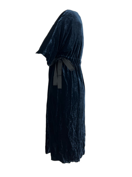 Marina Rinaldi Women's Navy Dorotea Velour Dress NWT