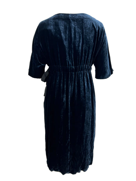 Marina Rinaldi Women's Navy Dorotea Velour Dress NWT