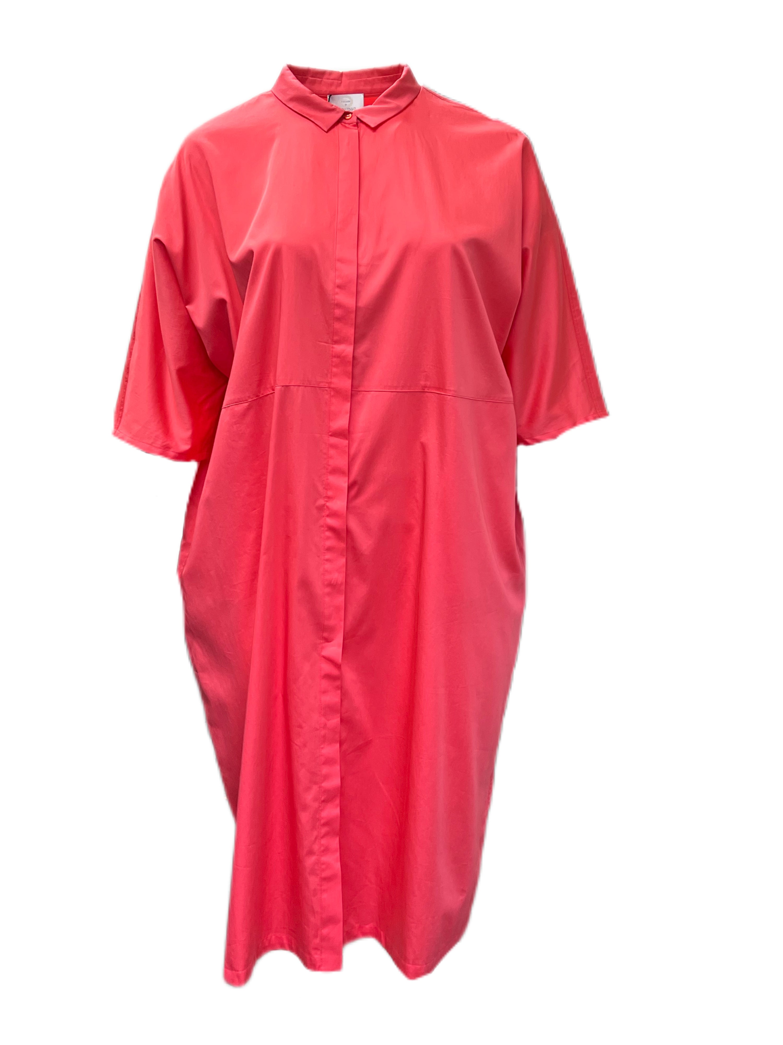 Marina Rinaldi Women's Pink Dorothy Cotton Shirt Dress NWT – Walk