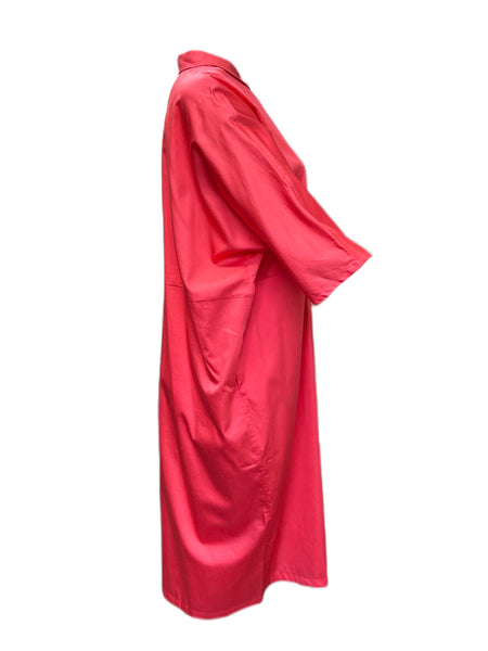 Marina Rinaldi Women's Pink Dorothy Cotton Shirt Dress NWT