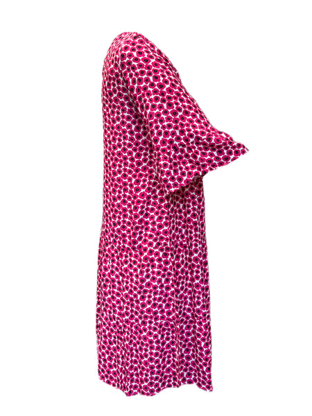 Marina Rinaldi Women's Pink Dove Visose Printed A Line Dress NWT