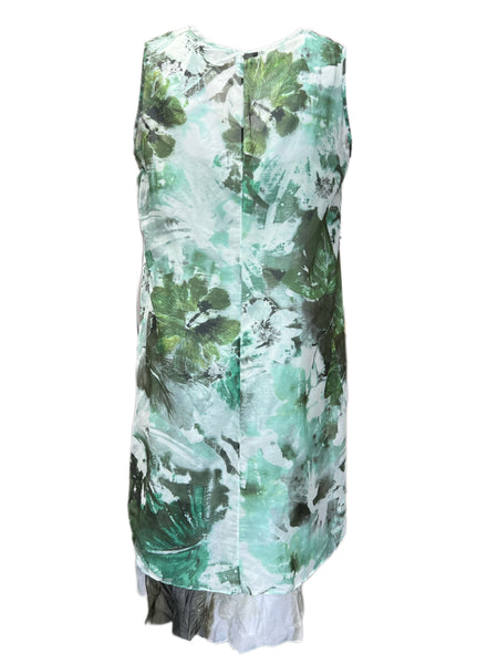 Marina Rinaldi Women's Green Dovizia Sleeveless Printed Maxi Dress NWT