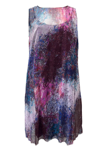 Marina Rinaldi Women's Purple Dracma Sleeveless Shift Dress NWT
