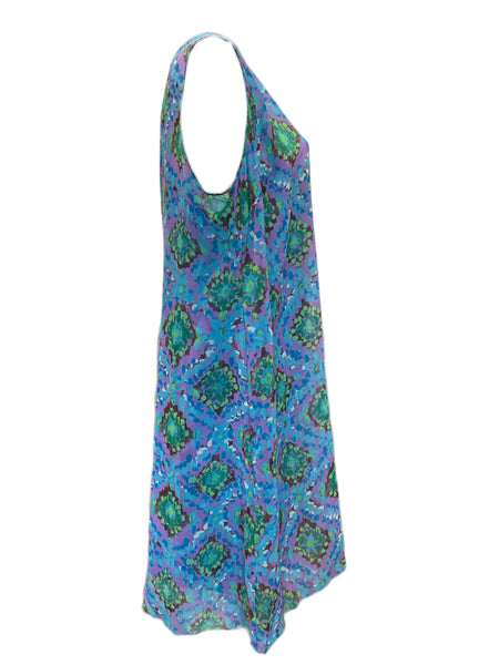 Marina Rinaldi Women's Purple Dracma Floral Printed Sleeveless Dress