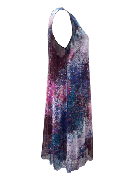 Marina Rinaldi Women's Purple Dracma Sleeveless Shift Dress NWT