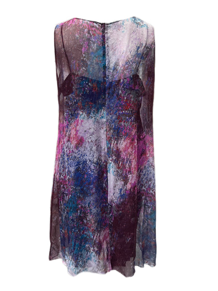 Marina Rinaldi Women's Purple Dracma Sleeveless Shift Dress NWT