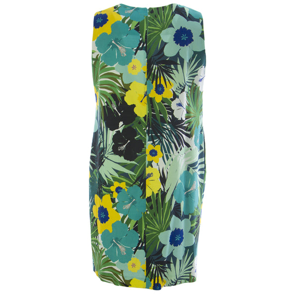 MARINA RINALDI Women's Multi Driade Floral Print Shift Dress $540 NWT