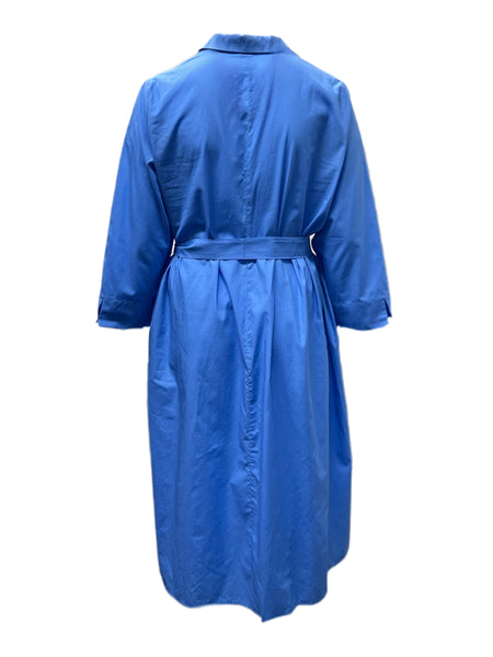 Marina Rinaldi Women's Blue Duca Cotton Shirt Dress Size 22W/31 NWT