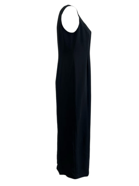 Marina Rinaldi Women's Black Duna Sleeveless Straight Fit Maxi Dress NWT