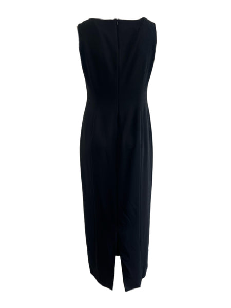 Marina Rinaldi Women's Black Duna Sleeveless Straight Fit Maxi Dress NWT