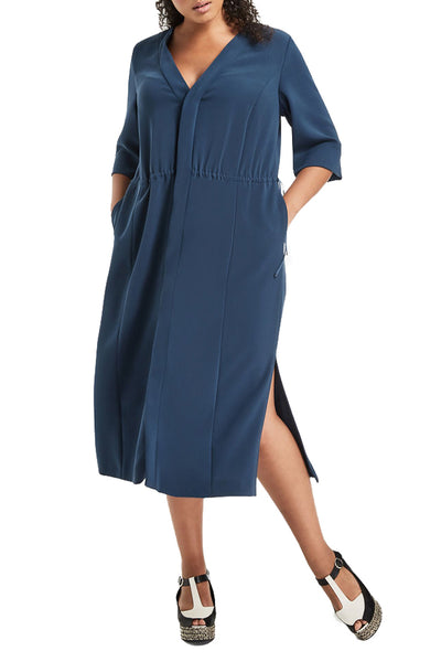 MARINA RINALDI Women's Teal Duse Shift Dress $755 NWT