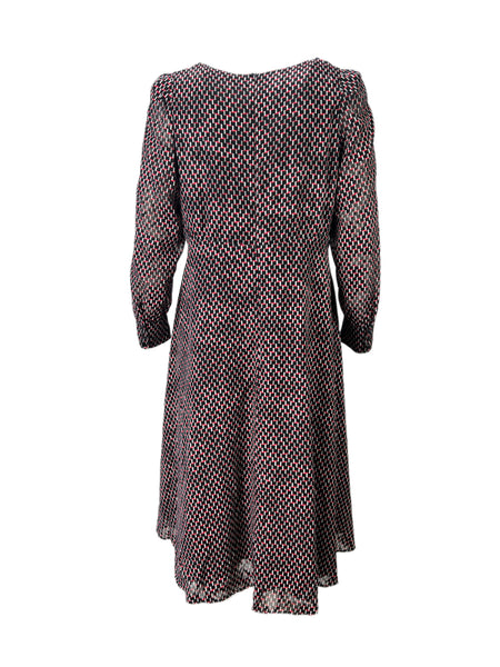 Marina Rinaldi Women's Red Duse Long Sleeve A Line Dress NWT