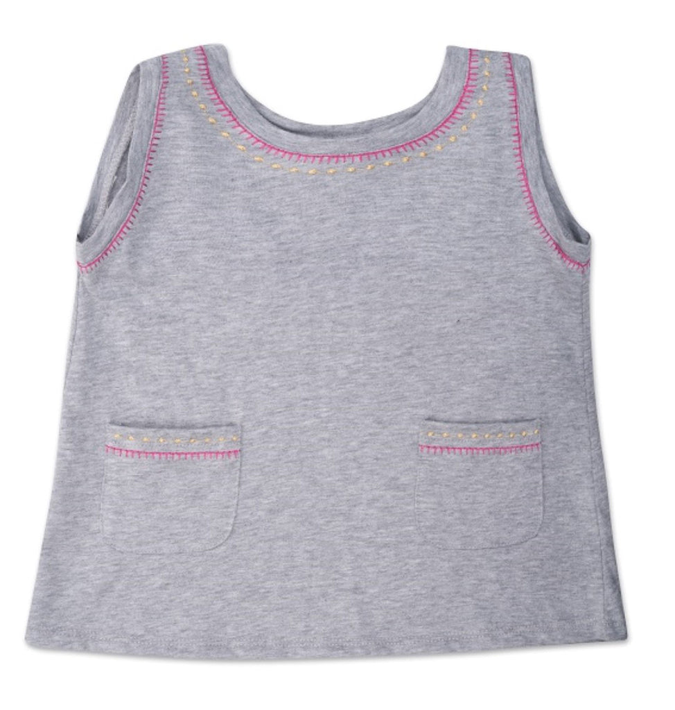 EGG BY SUSAN LAZAR Girl's Grey Tank Tunic w/Pockets P5SJ1982T $38 NEW