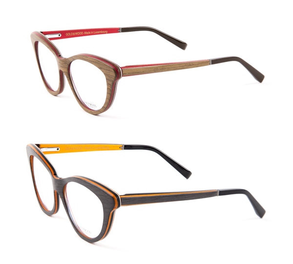 Gold & Wood Epi Cateye Eyeglass Frames 51mm $789 NEW