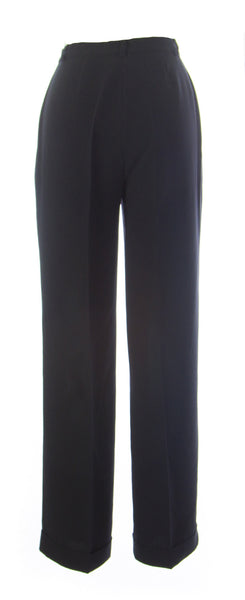 ESOLOGUE Women's Black Classic Soft Wide Leg High Rise Cuffed Pants Medium NWOT