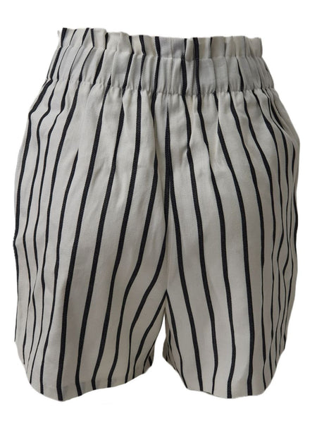 EXPRESS Women's White Striped Extreme High Rise Linen Shorts #1102 Small NWT
