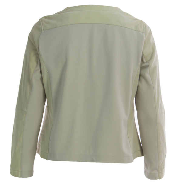 MARINA RINALDI Women's Beige Ebanista Goatskin Moto Jacket $855 NWT