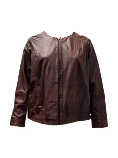 Marina Rinaldi Women's Bordeaux Eccelso Sheepskin Jacket NWT