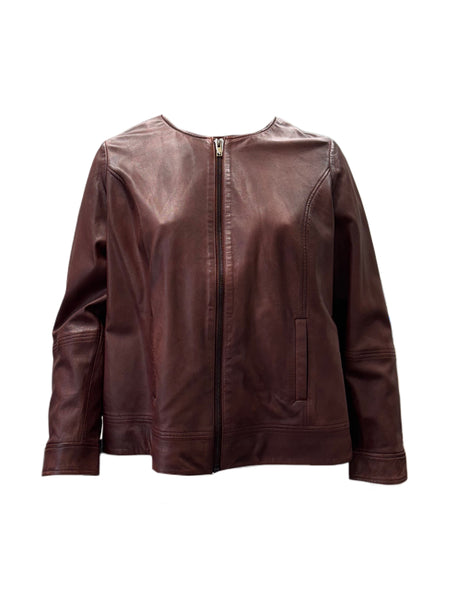 Marina Rinaldi Women's Brown Eccelso Zipper Closure Jacket NWT