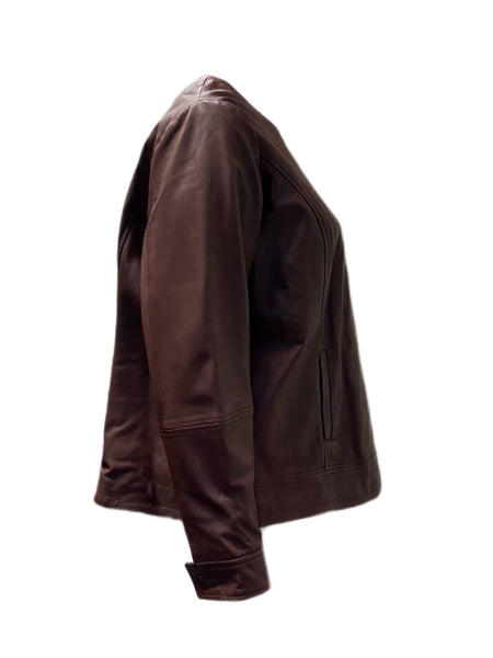 Marina Rinaldi Women's Bordeaux Eccelso Sheepskin Jacket NWT