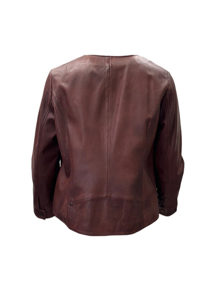 Marina Rinaldi Women's Brown Eccelso Zipper Closure Jacket NWT