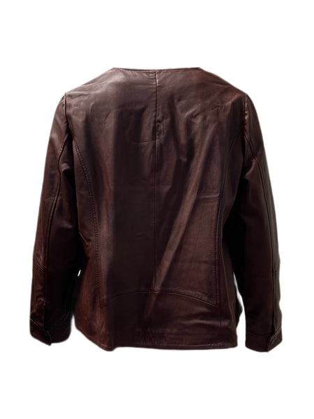 Marina Rinaldi Women's Bordeaux Eccelso Sheepskin Jacket NWT