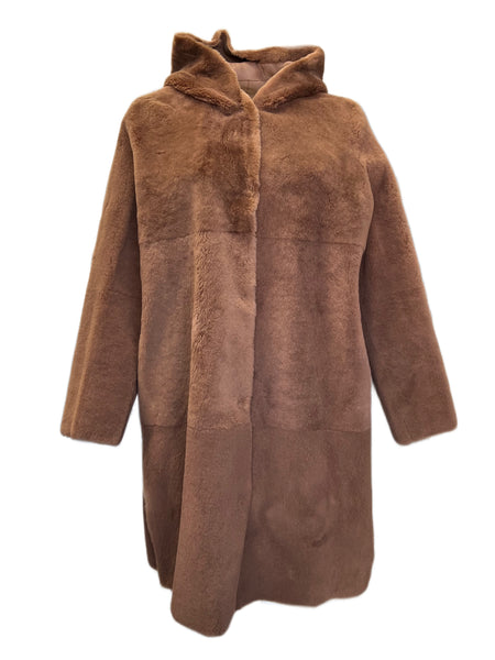 Marina Rinaldi Women's Brown Eclisse Button Closure Coat NWT