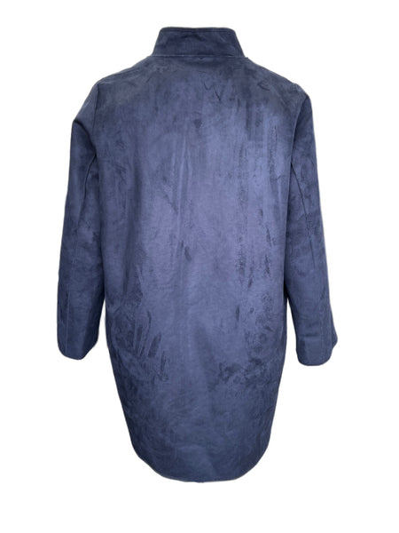 Marina Rinaldi Women's Blue Eden Button Closure Coat NWT