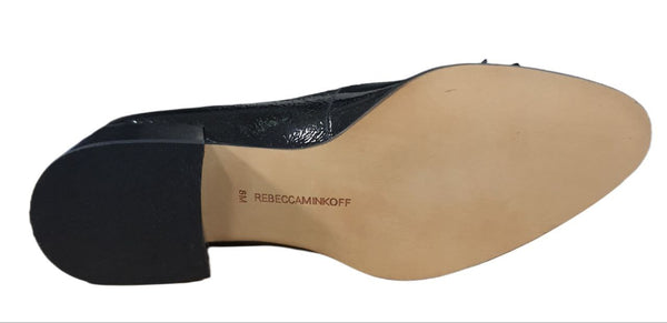 REBECCA MINKOFF Women's Black Patent Edie Loafers #M5191001 NWB
