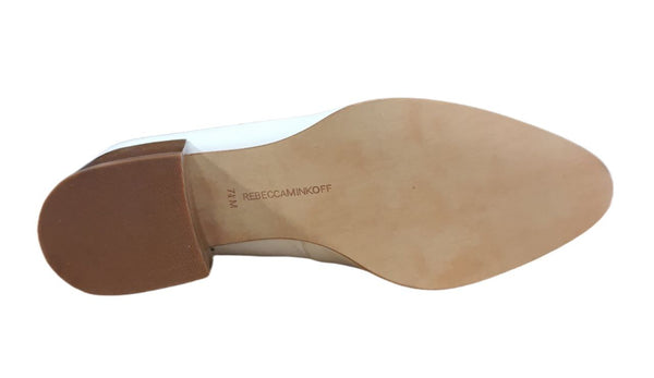 REBECCA MINKOFF Women's Antique White Vacchetta Edie Loafers #M5191001 7.5 NWB