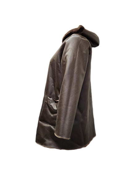 Marina Rinaldi Women's Brown Editore Reversible Coat NWT