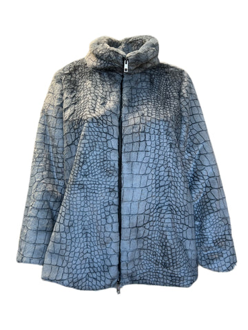 Marina Rinaldi Women's Grey Edoardo Faux Fur Jacket NWT