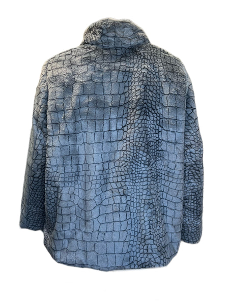 Marina Rinaldi Women's Grey Edoardo Faux Fur Jacket NWT