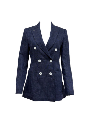 Max Mara Women's Blue Egadi Button Closure Jacket NWT