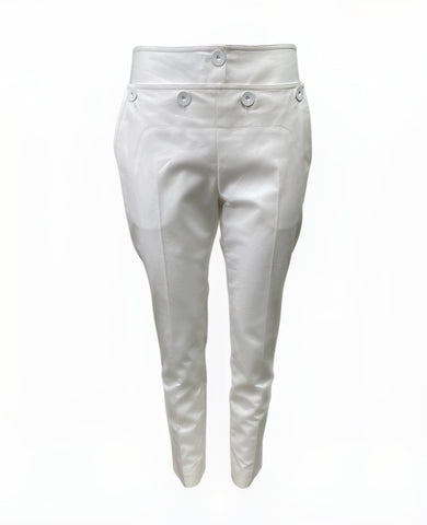 Max Mara Women's White Eger Skinny Leg High Rise Pants NWT