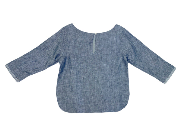 ROBERTA ROLLER RABBIT Women's Navy Blue Emiko Top $165 NEW