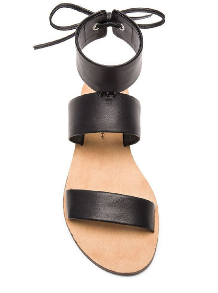 REBECCA MINKOFF Women's Black Vacchetta Emma Sandals #M3261000 NWB