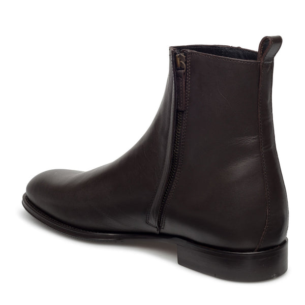 J. LINDEBERG Men's Dark Brown Eng Zip Italian Calf Boots $495 NWOB
