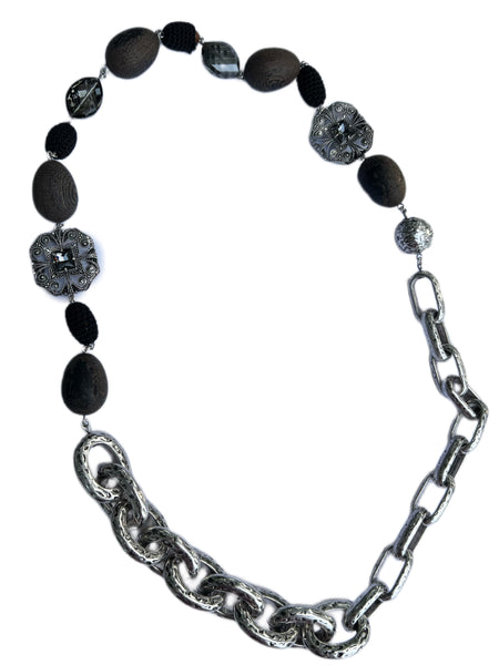 Max Mara Women's Silver Erbert Chain Necklace One Size nWT