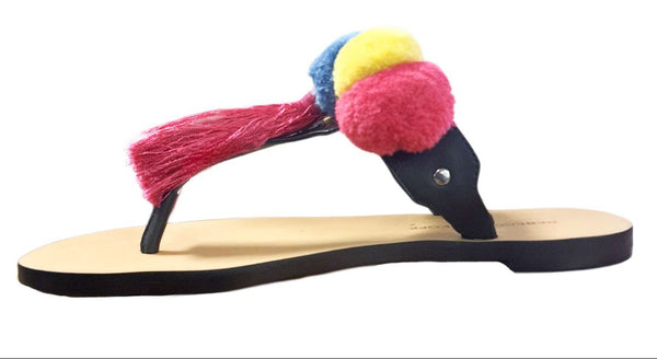 REBECCA MINKOFF Women's Black Vacchetta Erika Slide Sandals #M1261015 6 NWT