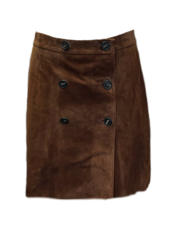 Max Mara Women's Brown Esposto Goat Skin Skirt NWT
