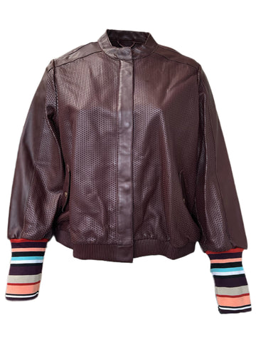 Marina Rinaldi Women's Bordeaux Essenza Sheepskin Leather NWT