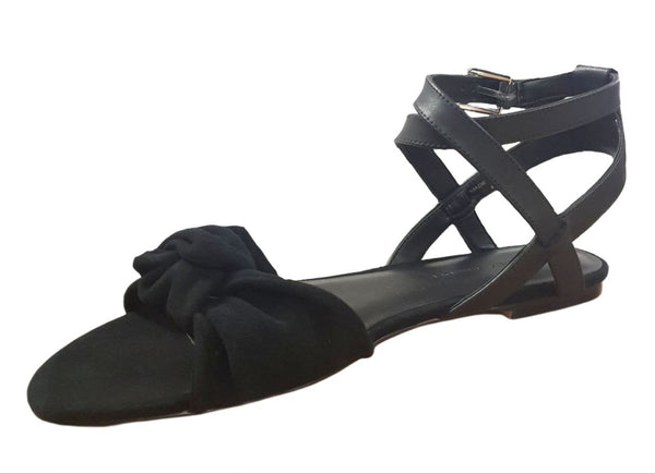 REBECCA MINKOFF Women's Black Kid Suede Evette Sandals #M1261019 NWB