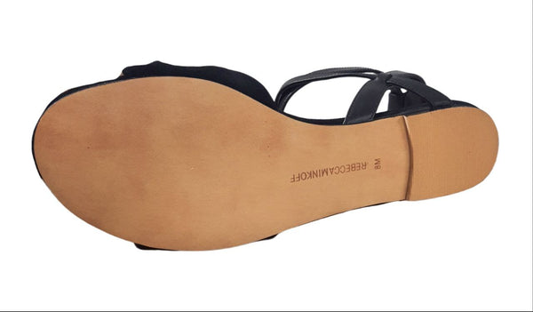 REBECCA MINKOFF Women's Black Kid Suede Evette Sandals #M1261019 NWB