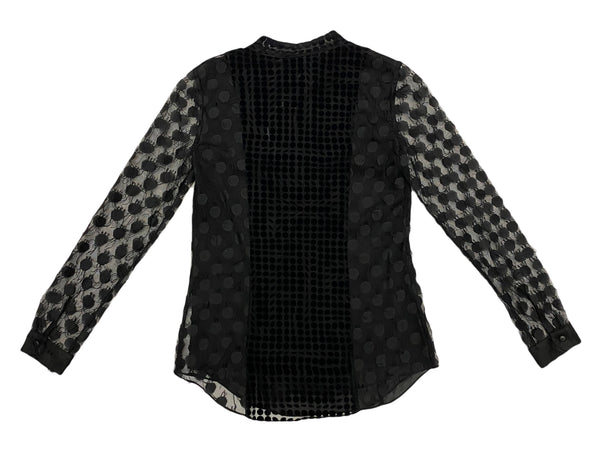 Hanley Mellon Women's Sheer Polka Dot Blouse